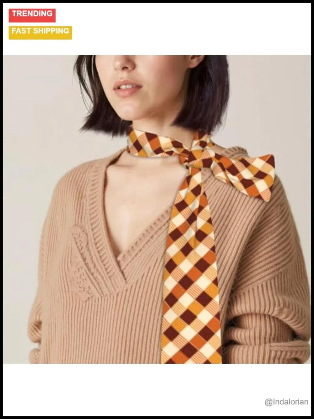 Long Skinny Satin Scarf for Hair Neck or Bag Accessory